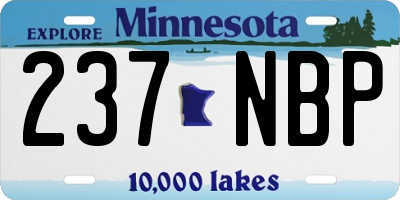 MN license plate 237NBP