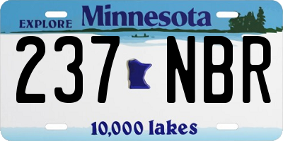 MN license plate 237NBR