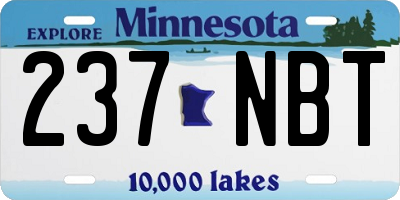 MN license plate 237NBT