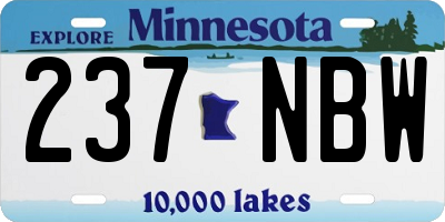 MN license plate 237NBW