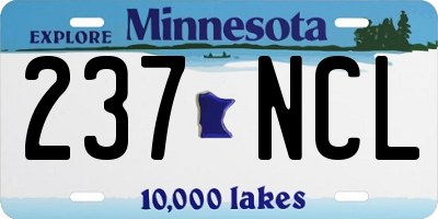MN license plate 237NCL