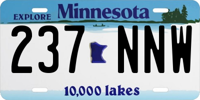MN license plate 237NNW