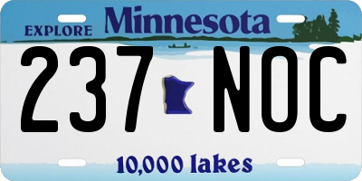 MN license plate 237NOC