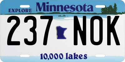 MN license plate 237NOK