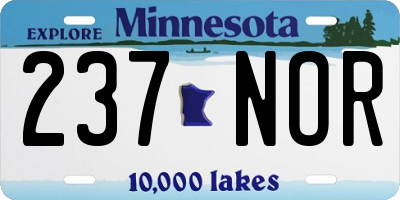 MN license plate 237NOR