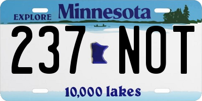 MN license plate 237NOT