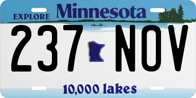 MN license plate 237NOV