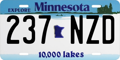 MN license plate 237NZD