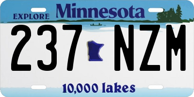 MN license plate 237NZM