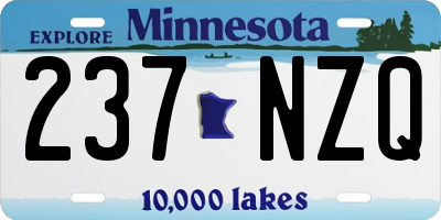 MN license plate 237NZQ