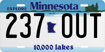 MN license plate 237OUT