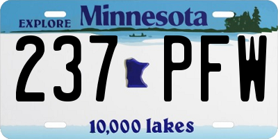 MN license plate 237PFW