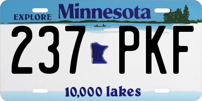 MN license plate 237PKF