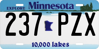 MN license plate 237PZX