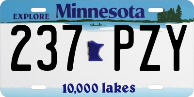 MN license plate 237PZY