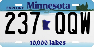 MN license plate 237QQW