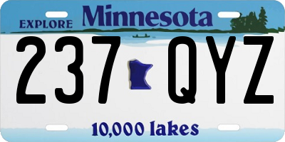MN license plate 237QYZ