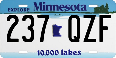 MN license plate 237QZF