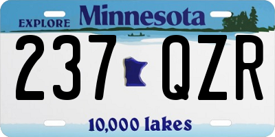 MN license plate 237QZR