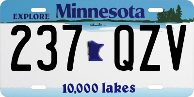 MN license plate 237QZV
