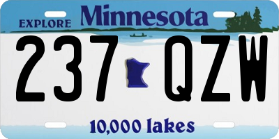 MN license plate 237QZW