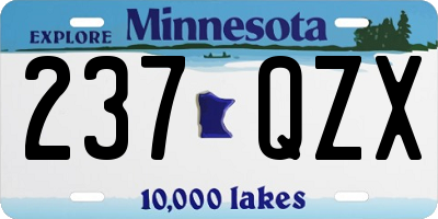 MN license plate 237QZX