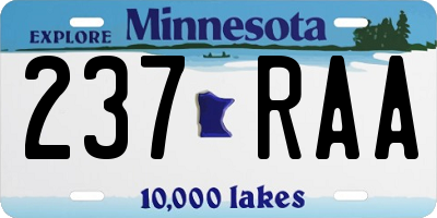 MN license plate 237RAA
