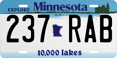 MN license plate 237RAB