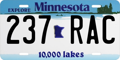 MN license plate 237RAC