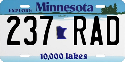 MN license plate 237RAD