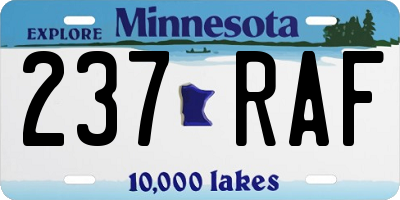 MN license plate 237RAF