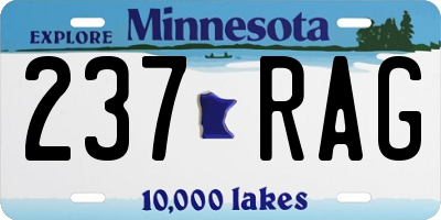 MN license plate 237RAG