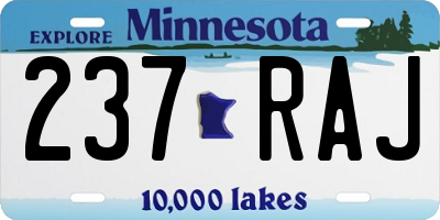 MN license plate 237RAJ
