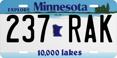 MN license plate 237RAK
