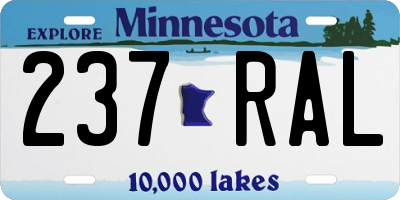 MN license plate 237RAL