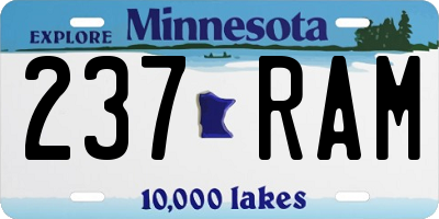 MN license plate 237RAM
