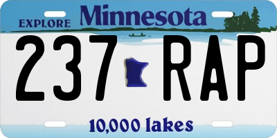 MN license plate 237RAP