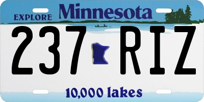MN license plate 237RIZ