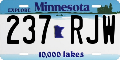 MN license plate 237RJW