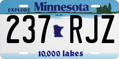 MN license plate 237RJZ