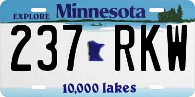 MN license plate 237RKW