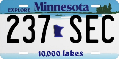 MN license plate 237SEC