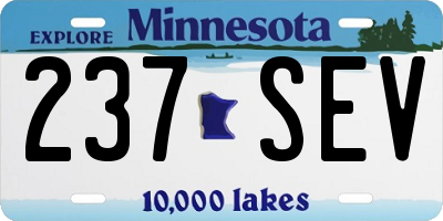 MN license plate 237SEV