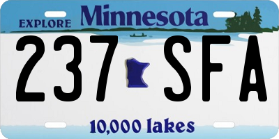 MN license plate 237SFA