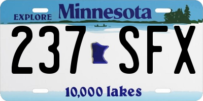 MN license plate 237SFX