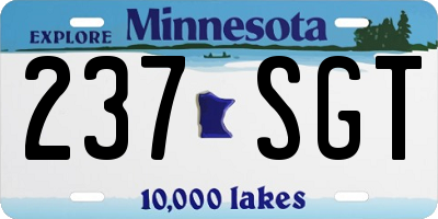 MN license plate 237SGT