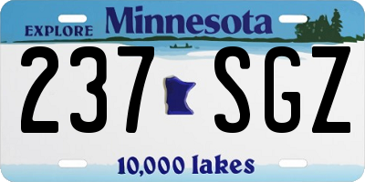 MN license plate 237SGZ