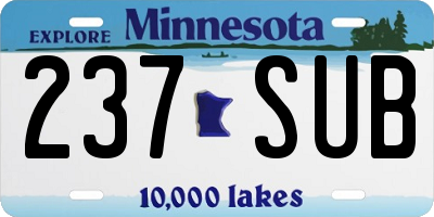 MN license plate 237SUB