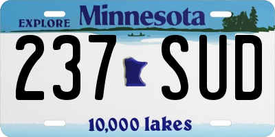 MN license plate 237SUD