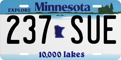 MN license plate 237SUE